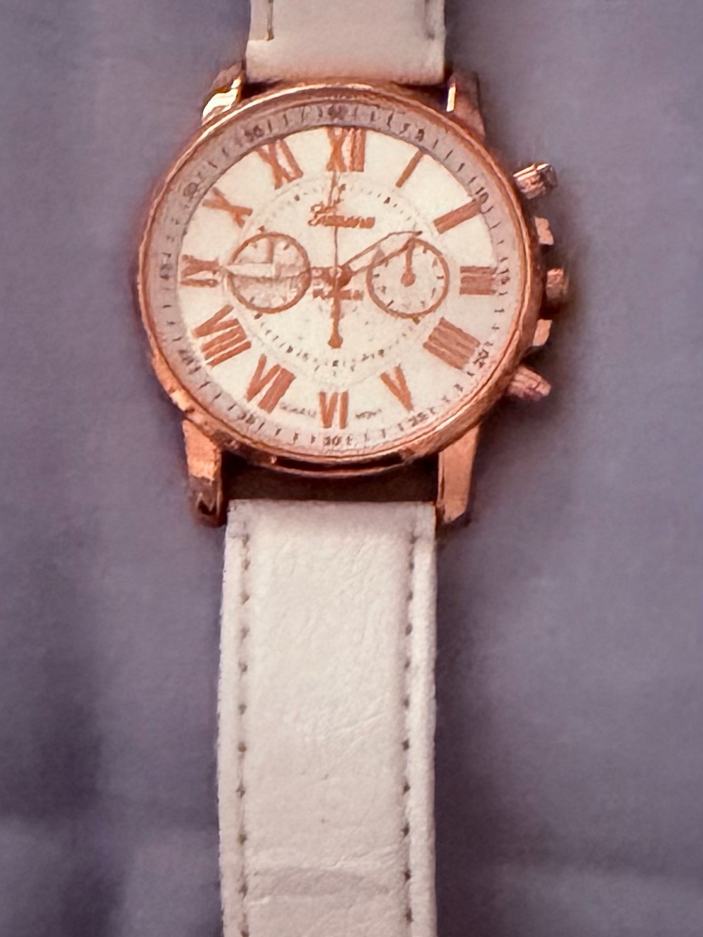 Fashion Geneva Womens Leather Band Stainless Steel Quartz Analog Watch